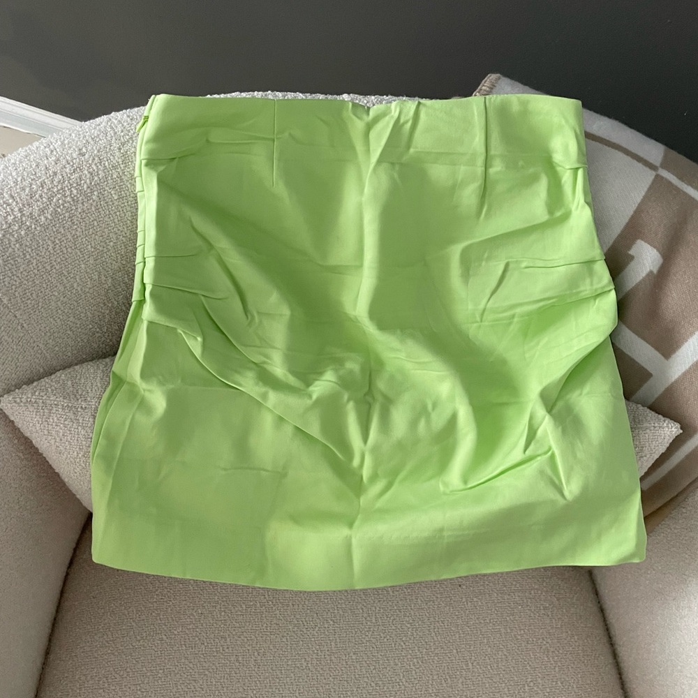 Green‎ Button Mini Skirt Ruched - Picture 7 of 8